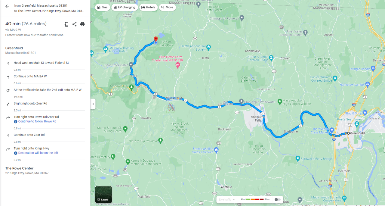 Directions to The Rowe Center The Rowe Center